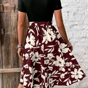 Burgundy floral dress
